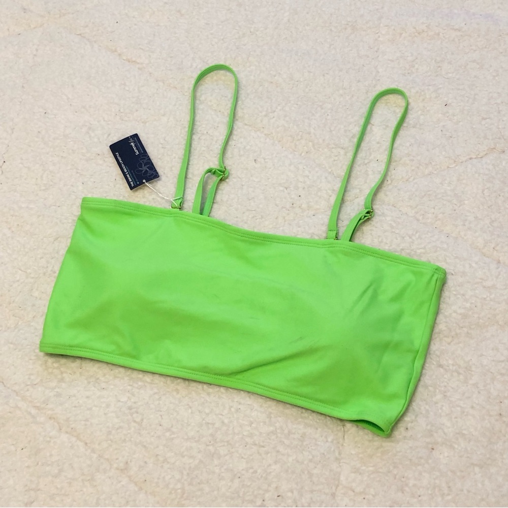 🆕 NWT Neon Green Bandeau/Strapless Bikini Top